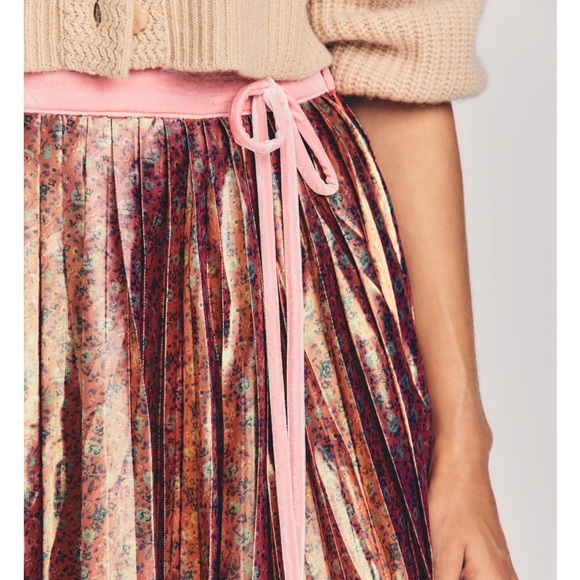 LoveShackFancy Lotty Midi Skirt Pink Orchid Size 4 - Picture 4 of 5